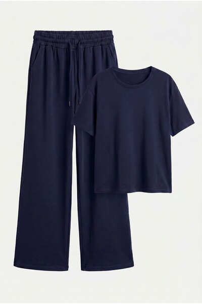 NOTHING Tricou tricotat elastic cu croială relaxată și pantaloni de trening c...