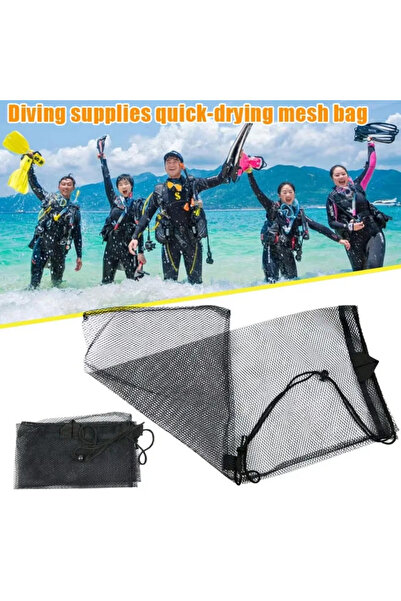 Choice Black Quick-Dry Mesh Dive Bag - Waterproof Drawstring Backpack for Sno...