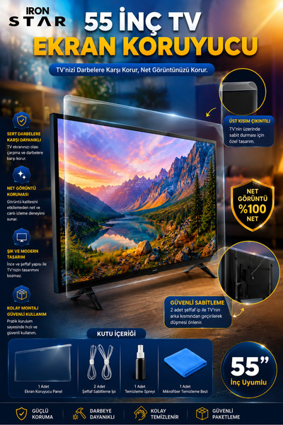 IRONSTAR 55 inç TV ekran koruyucu / televizyon ekran koruyucu panel / TV koru...