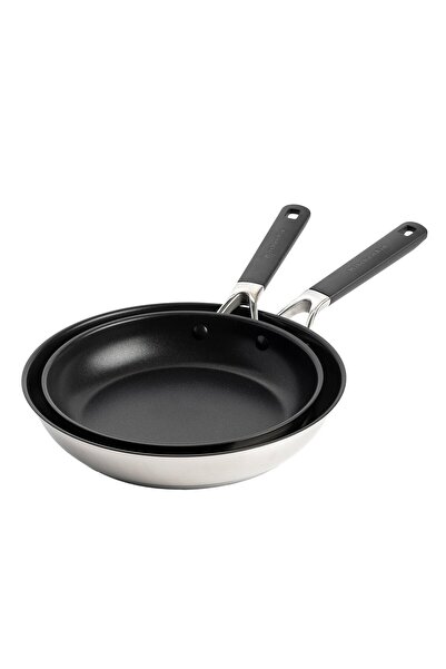 Kitchenaid Set 2 tigai 24/28cm, ceramica, non-stick, inox, manere ergonomice