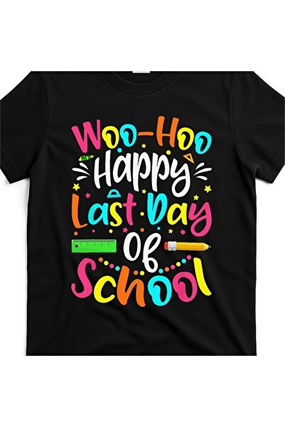 BASEPULSE 1 قطعة تي شيرت أسود برقبة مستديرة من Happy Start-Of-School، هدايا ع...