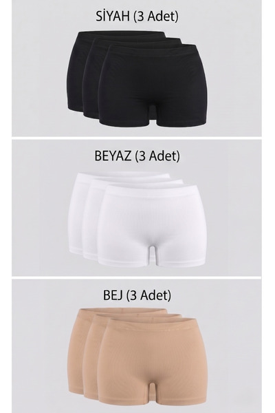 BLACK SWALLOW Set de 9 colanți boxer confortabili, elastici, din Lycra, 95% b...