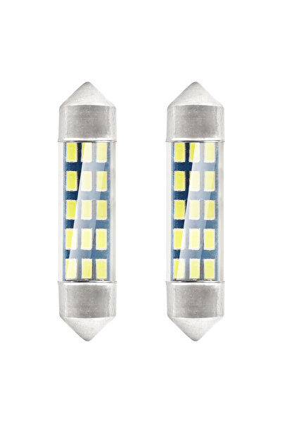AMIO Set 2 becuri auto , LED, C5W SV8.5-8, 15 SMD 3014, 39mm, 12V, capac stic...