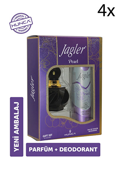 Jagler Pearl Kadın Parfüm Seti ( Parfüm Edt 60 ml Deodorant 150 ml ) 4 Adet