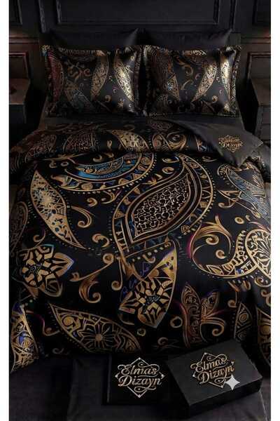 Elmas Dizayn Special Design Brand Double Duvet Cover Set Organic Satin & Cott...