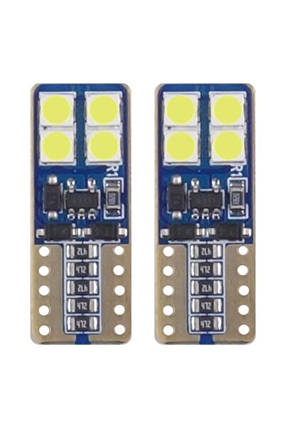 AMIO Becuri auto LED CANBUS T10e W5W White 12/24V, 8 SMD 2835, lumina alba 56...
