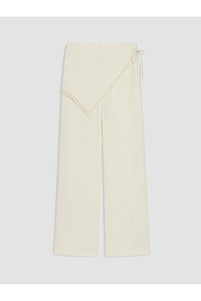 LC Waikiki Yellow Girls' Pants with Scarf Detail