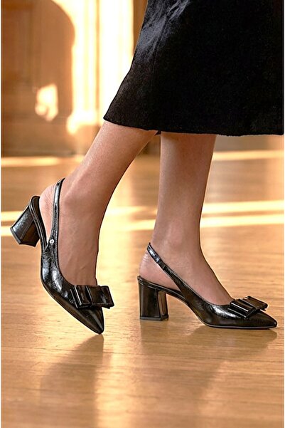 Gökhan Talay Nira Flexible Soft Non-Slip Sole (4/6 cm) Black Patent Leather O...