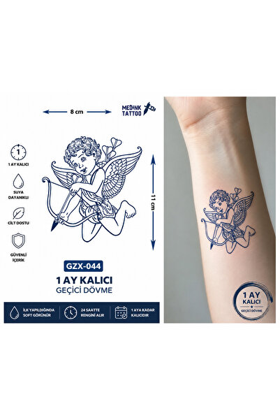 medink tattoo 1 Ay Kalıcı 24 Saat Sonra Kararan Eros Melek Yay Model Geçici D...