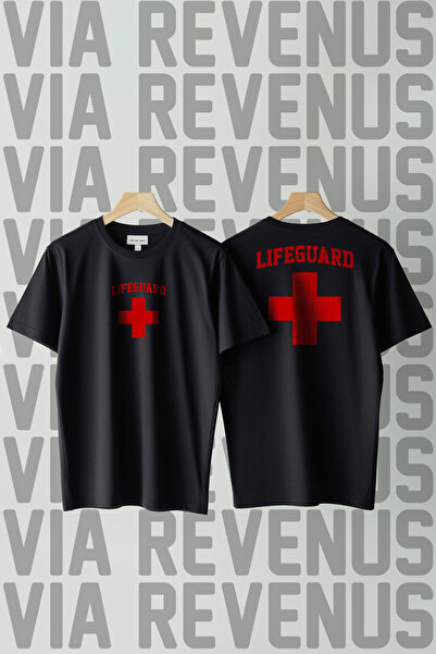 Vordevia Μπλουζάκι Lifeguard/Cankurtaran με στάμπα μπροστά και πίσω, μεγάλη γ...