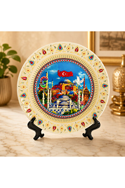 hediyeconcepti Istanbul Themed Decorative Gift Plate – 18 cm