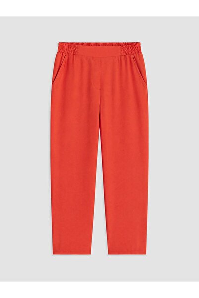 LC Waikiki Lcwaikiki Classic Orange Elastic Waist Carrot Cut Women's Trousers