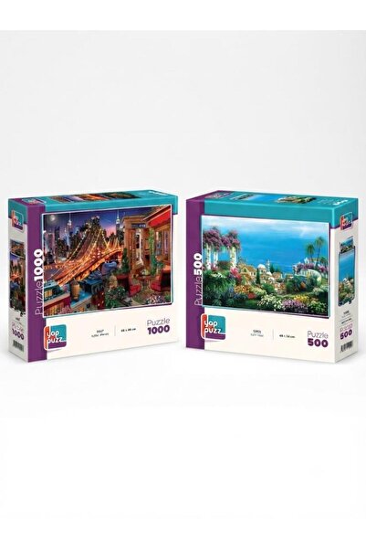 Tıfıl Toys Under the Lights and Seaside Village Double Set - 1000 + 500 Piece...