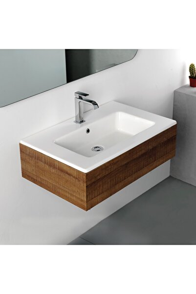 BIANCO CERAMICA Flat 36070 Λευκός Πορσελάνινος Νιπτήρας Μπάνιου Επικαθήμενος ...