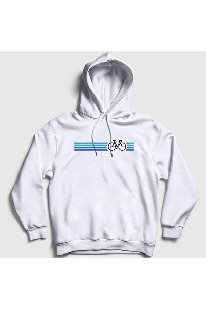 Presmono Unisex White Stripes Bike Gift Bicycle Hooded Sweatshirt 614336Tt