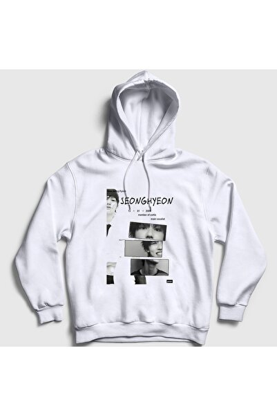 Presmono Unisex White Seonghyeon K-Pop Cortis Hooded Sweatshirt 614002Tt