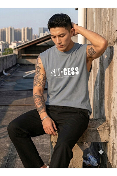 FAVORİST Success Men's Zero Sleeve 100% Cotton Combed