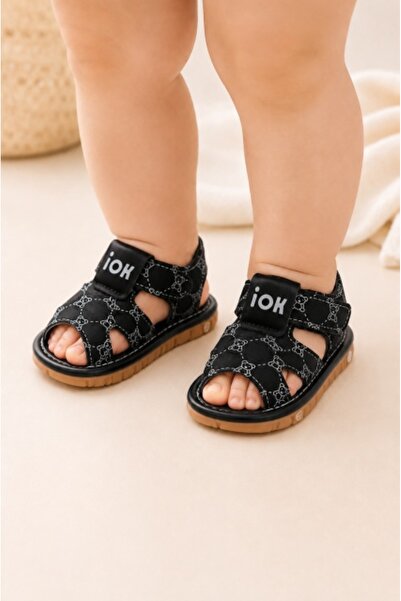 Superbaby Pentru bebelusi Sandale cu piuitoare si talpa flexibila - Super urs...