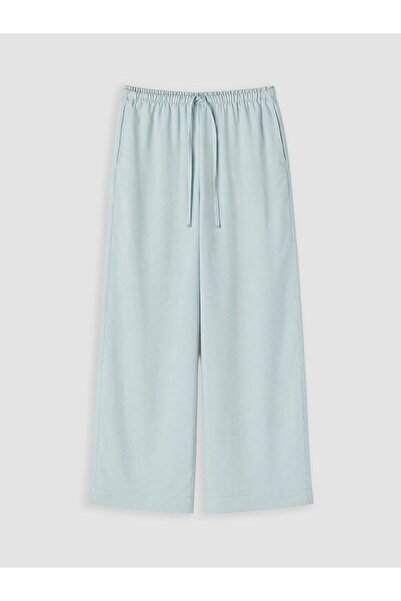 LC Waikiki Lcw Modest Blue Elastic Waist Wide Leg Women's Pants