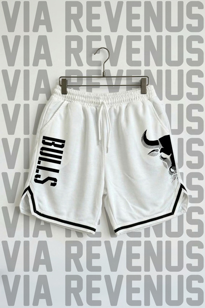 Vordevia Bulls Printed Unisex Vortex Fabric Sports Training Shorts with Strip...