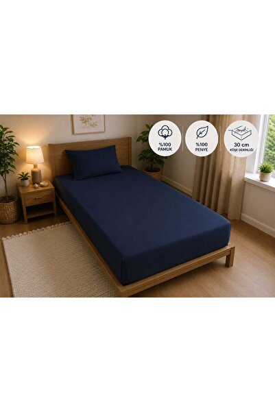 venüshome Lastikli Çarşaf %100 Penye Tek kişilik Lastikli Çarşaf 100×200