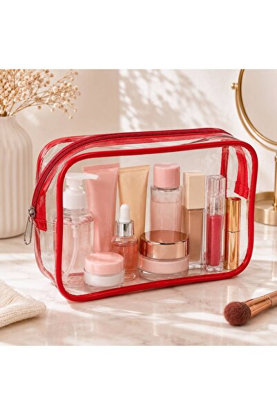 MODEL Su Geçirmez Pvc Makyaj Ve Organizer Düzenleyici Seyahat Çantası 25x18x7 cm