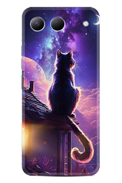 TECNO Spark 40 5G Uyumlu Kılıf Boutique Baskılı Resimli Damdaki Kedi Pcode -091