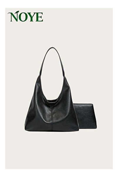 Generic Women's shoulder bag Textured leather black texture inside with small...