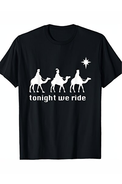 2mcup قميص رجالي مطبوع عليه تصميم عيد الميلاد المرح بعبارة "Tonight We Ride" ...