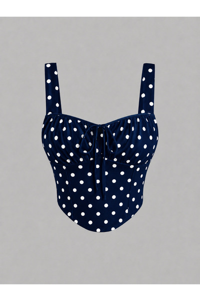 HIMMELDUF Bluza sa širokim naramenicama i niskim izrezom na grudima sa polka ...