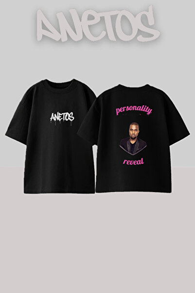 Anetos Kanye West_61 Design Printed Unisex Oversize Black Tshirt