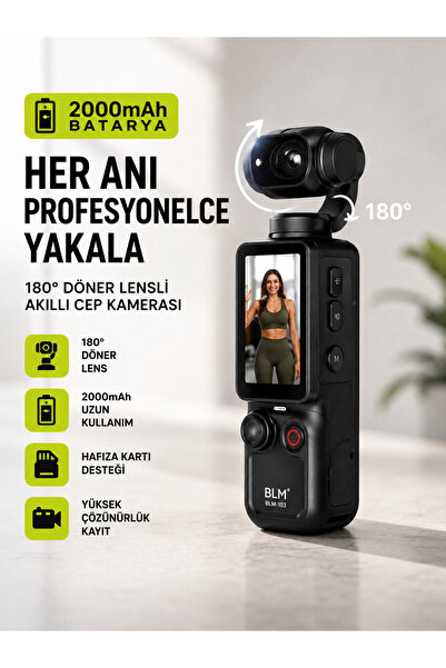 DEANB 2000mAh Q7 2.5K UHD Akıllı Cep Kamerası 180° Dönebilen HD Mini Kamera H...