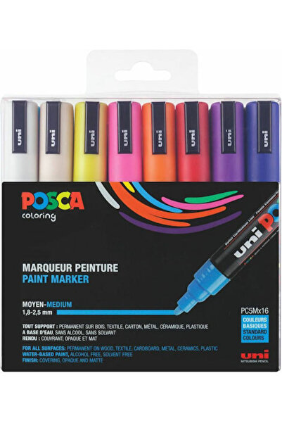 POSCA Pc5m Markere Acrilice Gri 16 bucăți