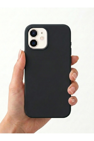 Iphone 11 Uyumlu İçi Kadife Logolu Silikon Kılıf Kapak