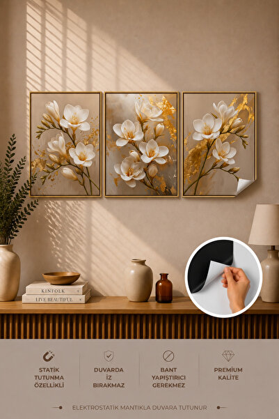 Elektrohold Statik Tutunma Özellikli Tablo - Poster Çiçek (Model- 109)