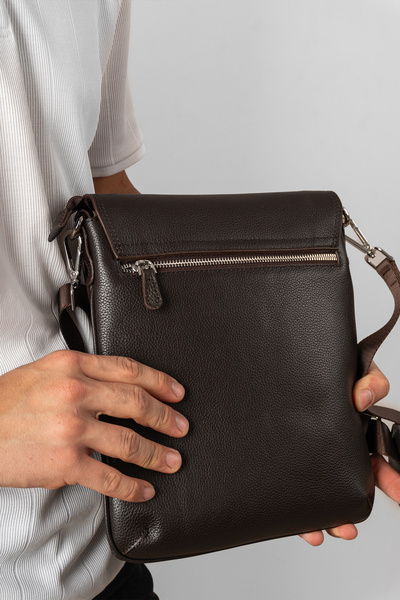 Yako Çanta Genuine Leather Messenger Bag with Shoulder Strap