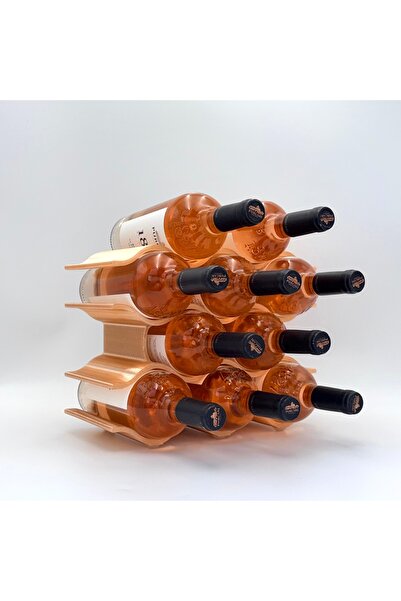 OEM "Kasane" 10-bottle wine rack - Modern design, translucent light brown