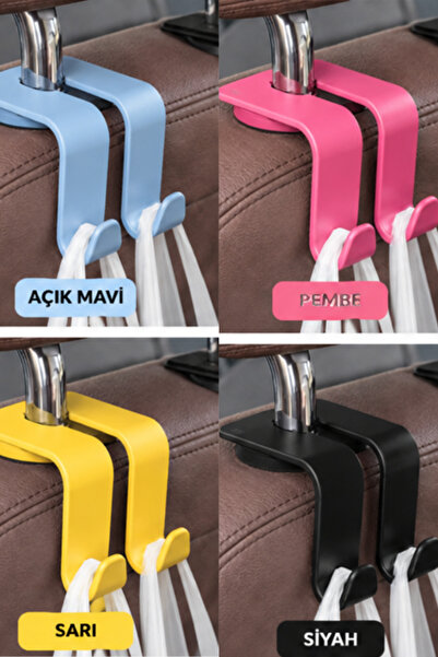 glowify prime glowify prime 2 ADET ARABA KOLTUK ARKASI KANCA ÇOK FONKSİYONLU TELEFON TUTUCU ARAÇ ÇANTA ASKISI