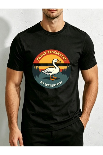 23 nisan Casual, Men'S T-Shirt, Duck Sunset Design, Outdoor And Nature Lover,...