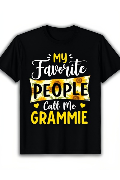 STITCHLY تي شيرت رجالي بطبعة زهور وطبعة 'My Favorite People Call Me Grammie'،...