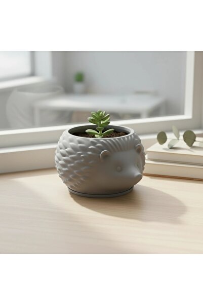 OEM Mini Ghiveci Decorativ Arici Imprimat 3D, Suport Plante Mici