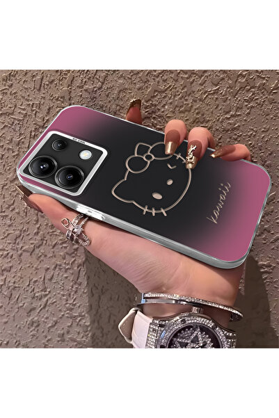 SLIMFELT Redmi Note 13 Pro 5G Uyumlu Sade Kedi Desenli Sert Kılıf, Düşmeye Da...