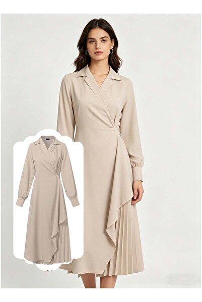 Generic Ladies Elegant Dress, Fashionable Temperament Shirt Dress, Solid Colo...