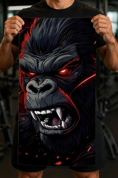 Charmbi Wild Gorilla 45X90 Gym Towel |   Cotton Printed Towel for Professiona...