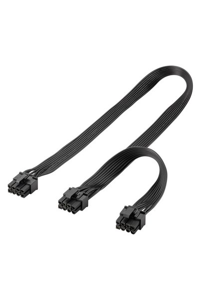goobay καλώδιο 8 pin σε 2x 6+2 pin PCIe 59714, 23cm, μαύρο