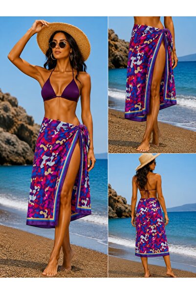 Pareo Colorful Patterned Women's Pareo, Beach Shawl 70X180 cm