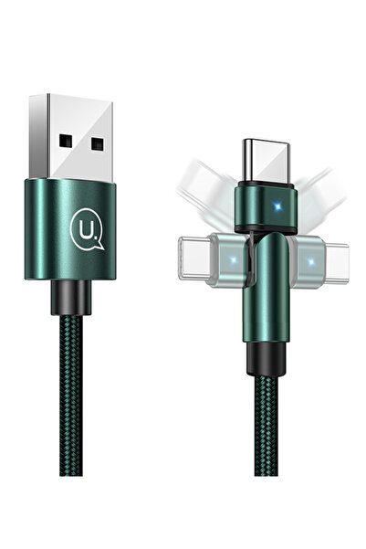 Usams καλώδιο USB-C σε USB SJ477, περιστρεφόμενο βύσμα, 10W, 1m, πράσινο