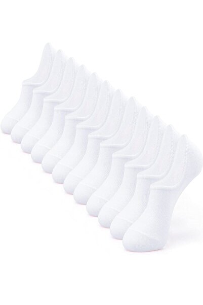 BLACK SWALLOW Men's White Cotton 12-Piece Booties Socks