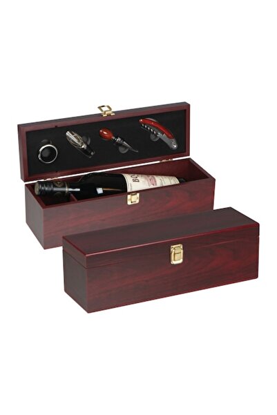 Macma Wooden wine gift box with 4-piece sommelier Top Bottom Set 36×11, 1×12,...