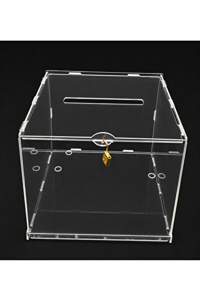 LUCIDIUSDECOR Cutie de dar acrilică transparentă cu încuietoare – 21/25cm